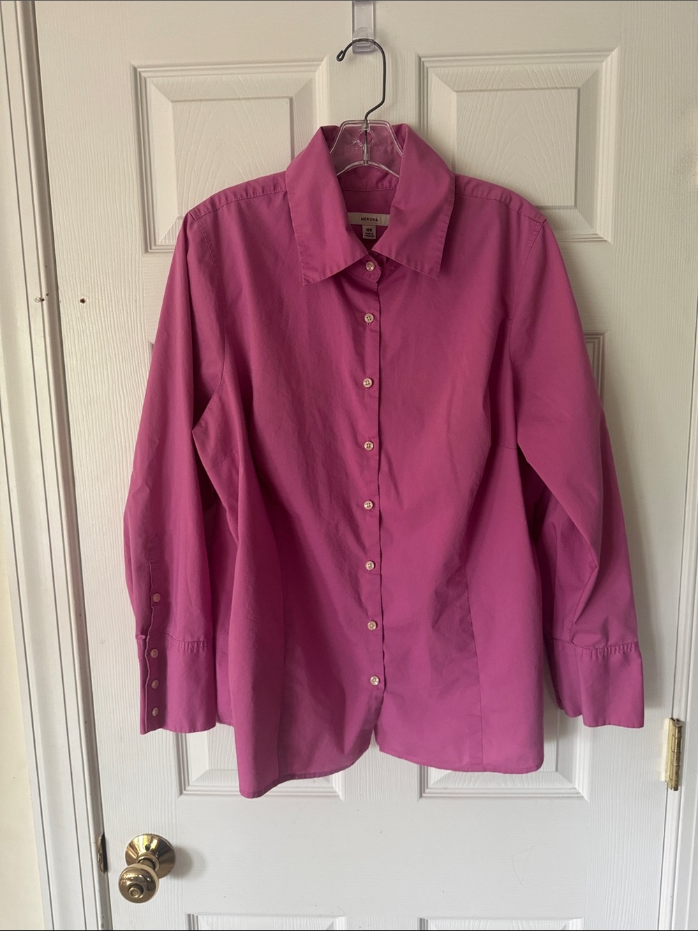 MERONA Women's Button-Down Shirt in Bright Magenta size 18W